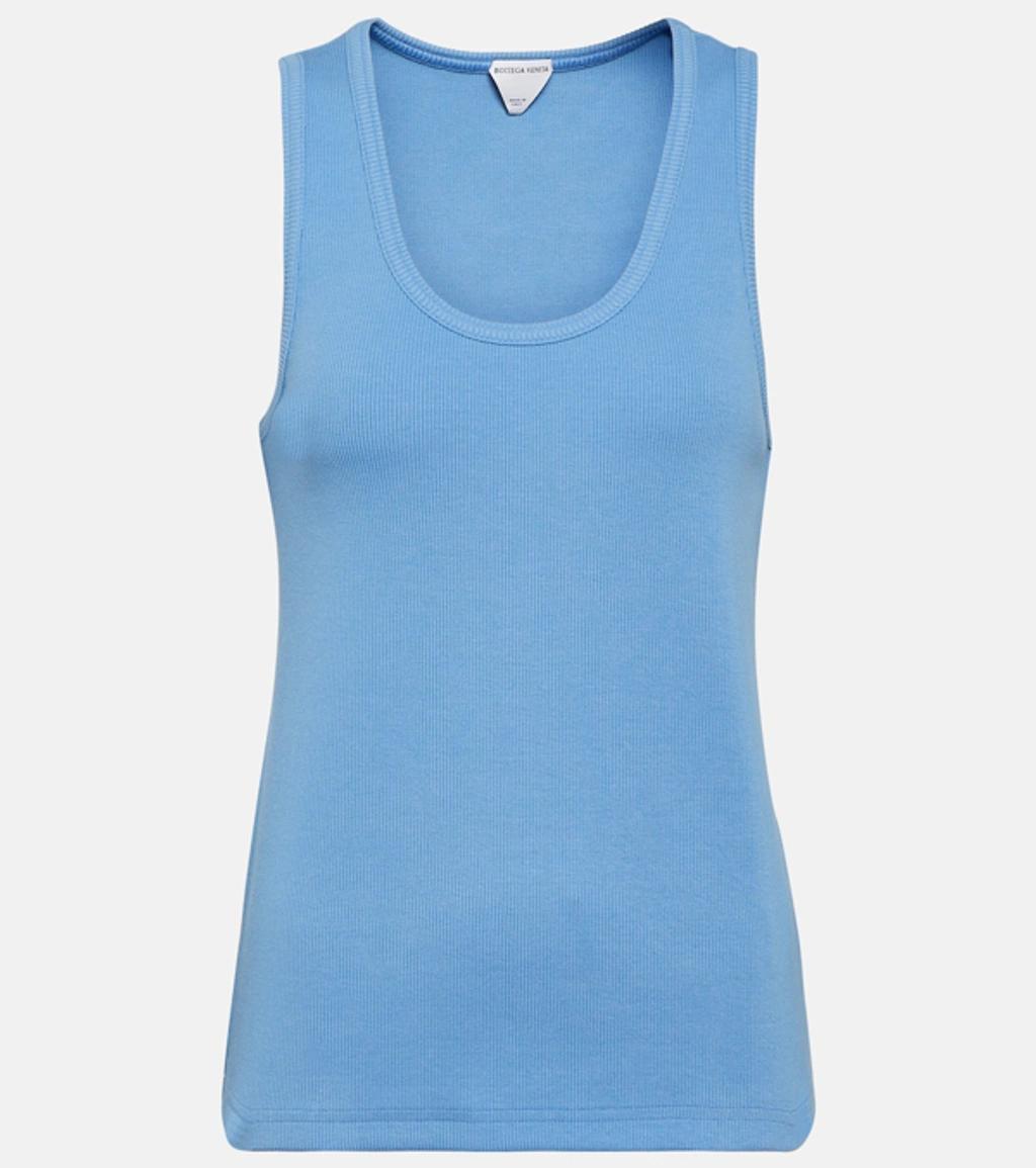 Ribbed-knit Tank Top In Light Blue product image