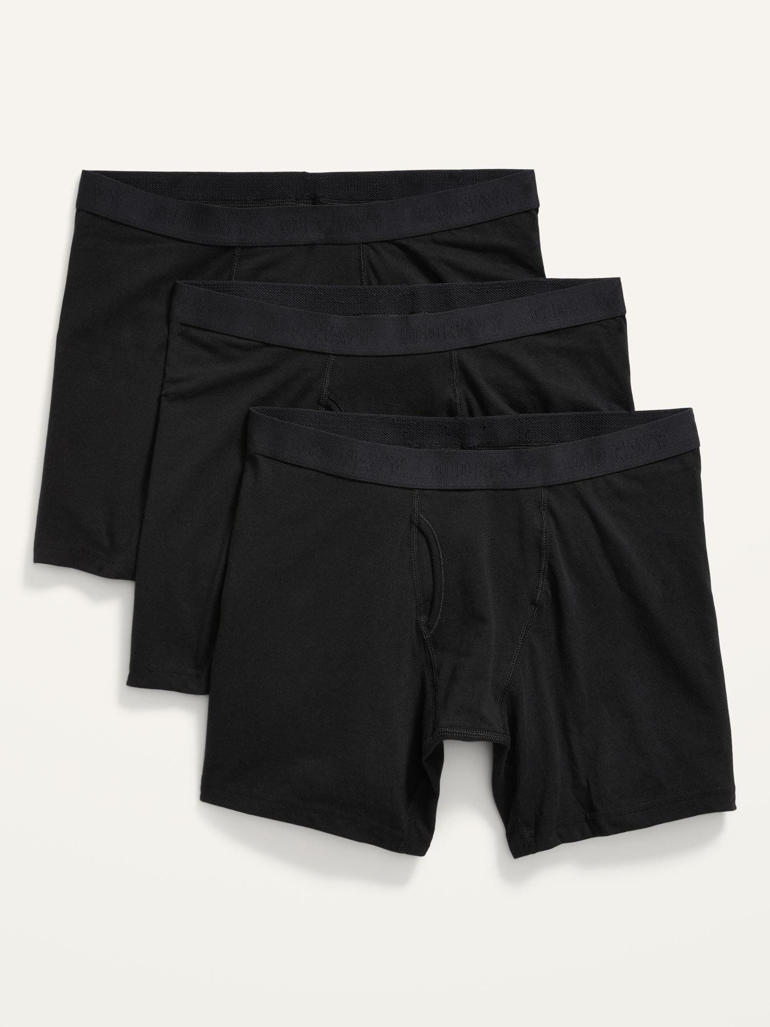 Old Navy Soft-Washed Built-In Flex Boxer Briefs Underwear 3-Pack for Men -- 6.25-inch inseam - Black - male - Size: XXL Product Image