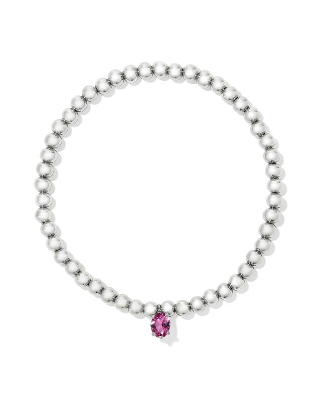 Cailin Silver Stretch Bracelet in Pink Crystal Product Image