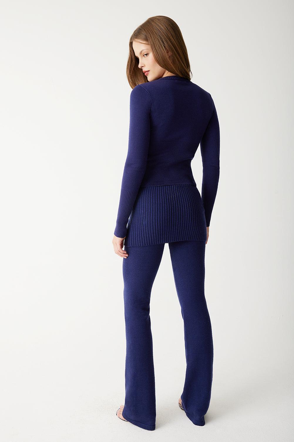 Mason Cloud Knit Flare Pant - Luna Blue Product Image