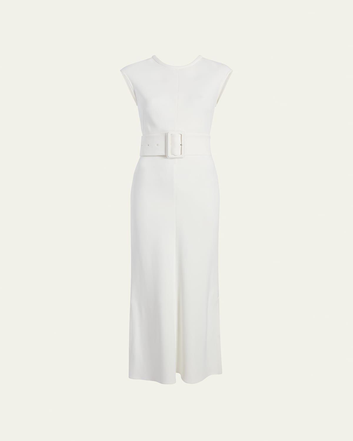 Belted Bias-Cut Midi-Dress Product Image