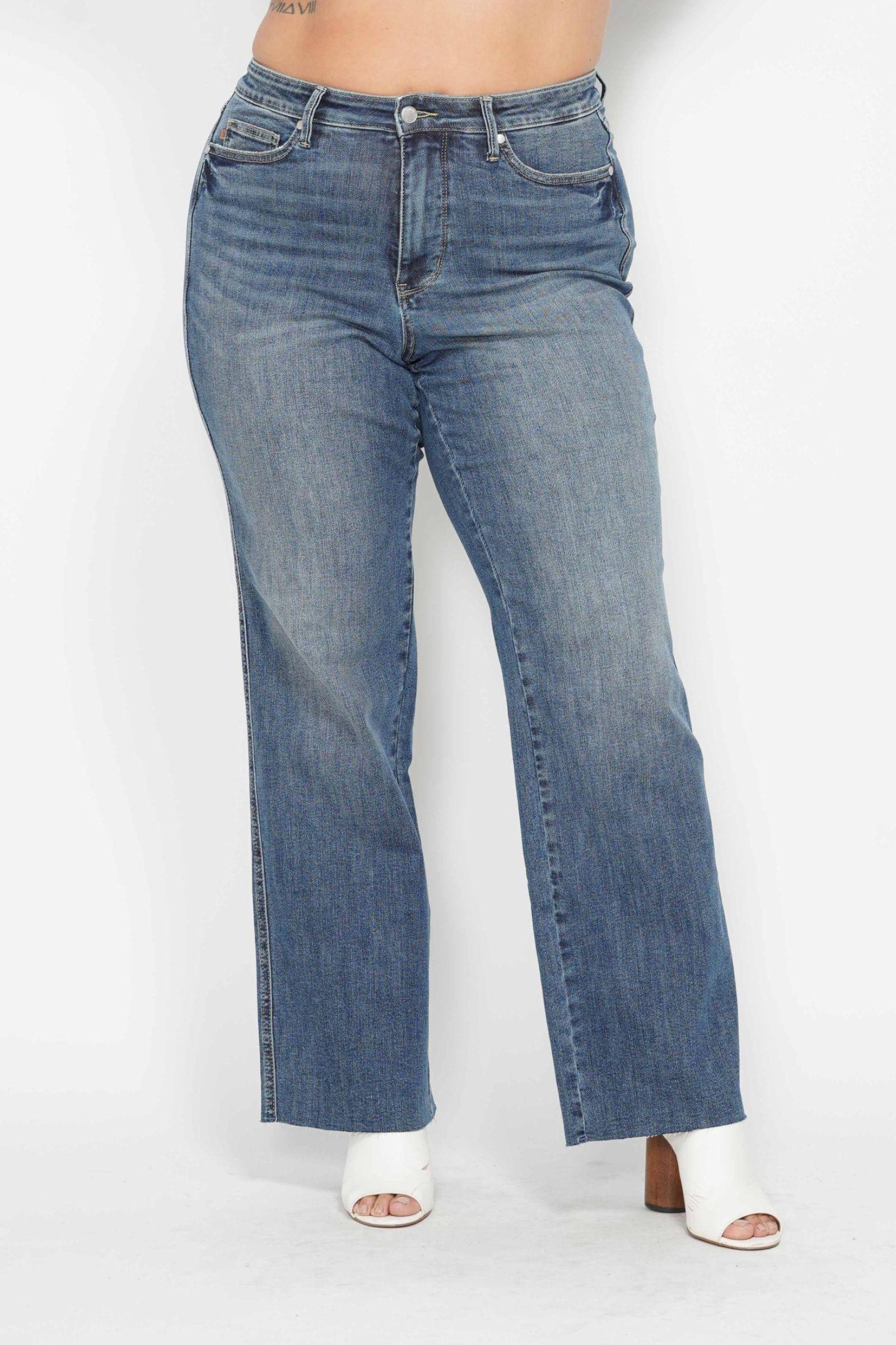 Judy Blue Tummy Control Mid Rise Vintage Straight Jeans Female Product Image