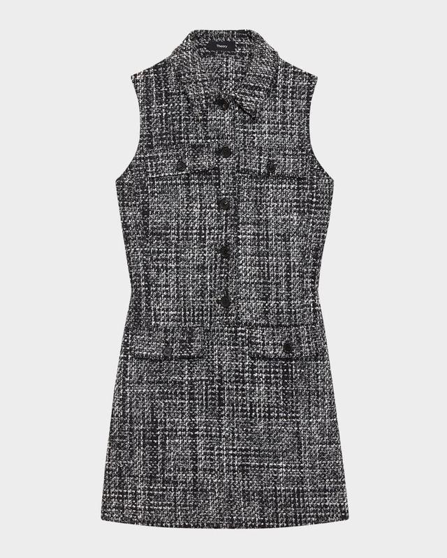 Sleeveless Melange Tweed Mini Dress Product Image