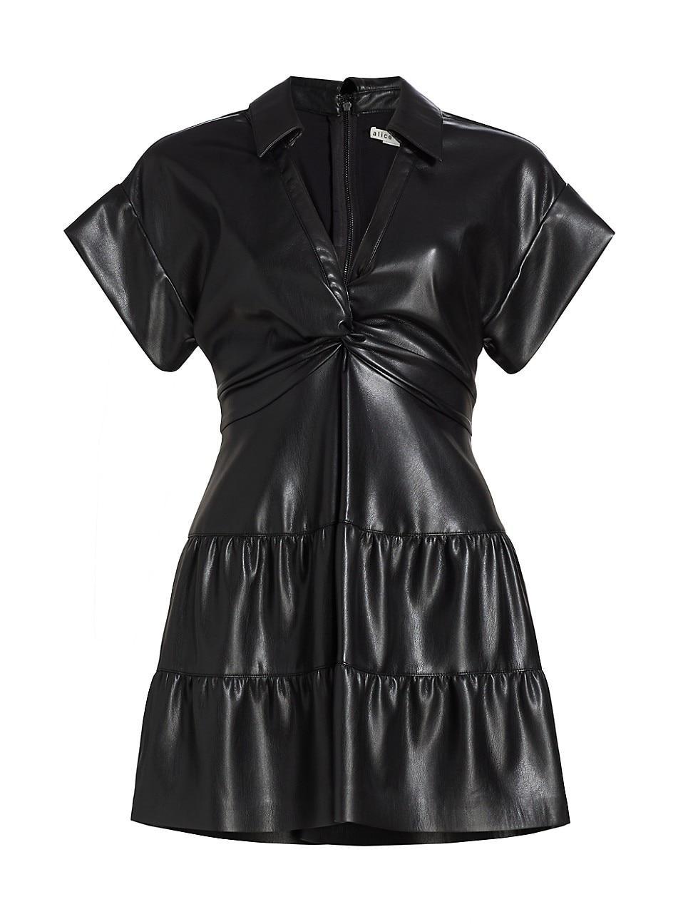 Womens Mila Faux-Leather Minidress Product Image