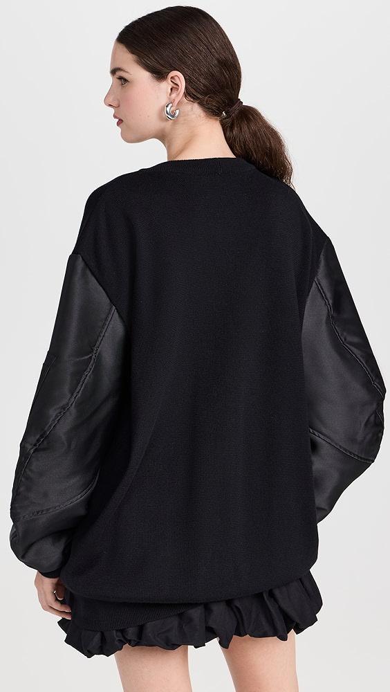 Marques Almeida Merino Cardigan with Satin Bomber Style Sleeves | Shopbop Product Image