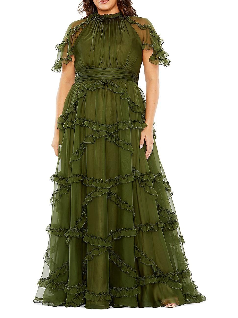 Womens Fabulouss Ruffled Tiered Gown Product Image