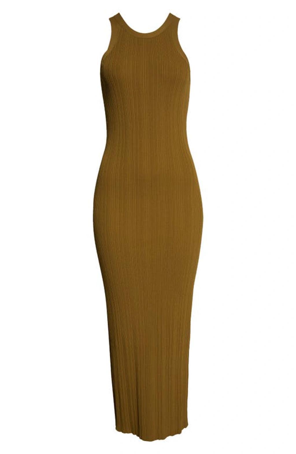 Seamless Rib Tank Dress Olive Product Image