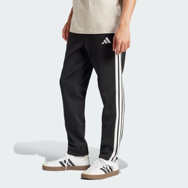 adidas Essentials 3-Stripes Fleece Pants Open Hem Black XS Mens product image