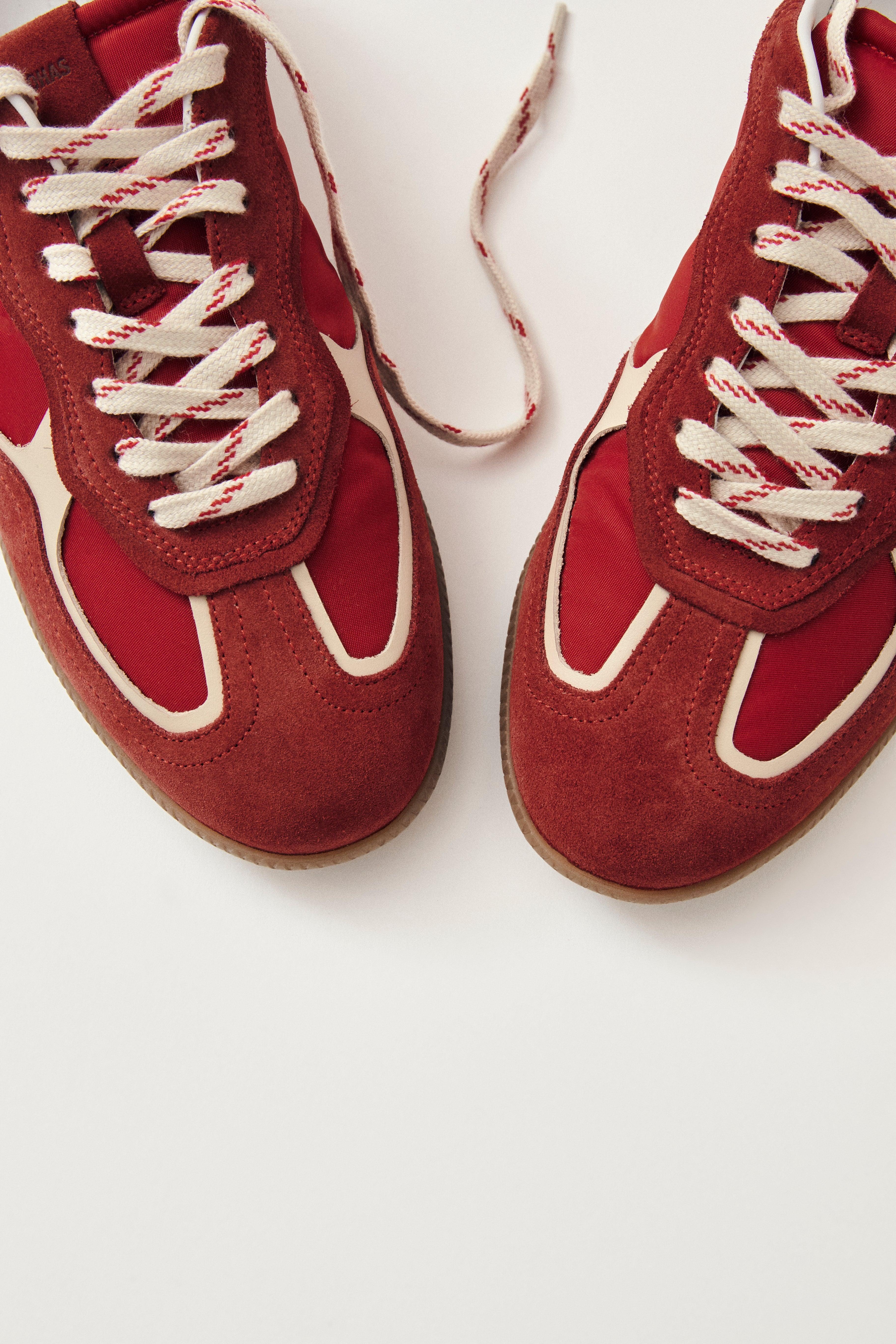 Alohas Tb.490 Rife Leather Sneakers - Rife Sheen Red Product Image