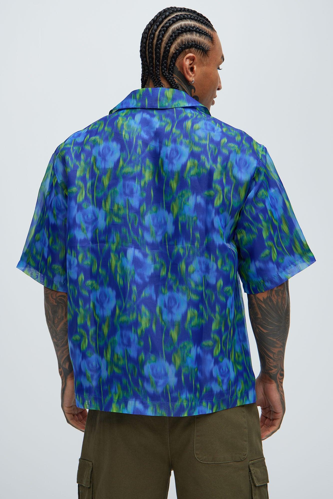 Vertigo Floral Shirt - Blue/combo Product Image