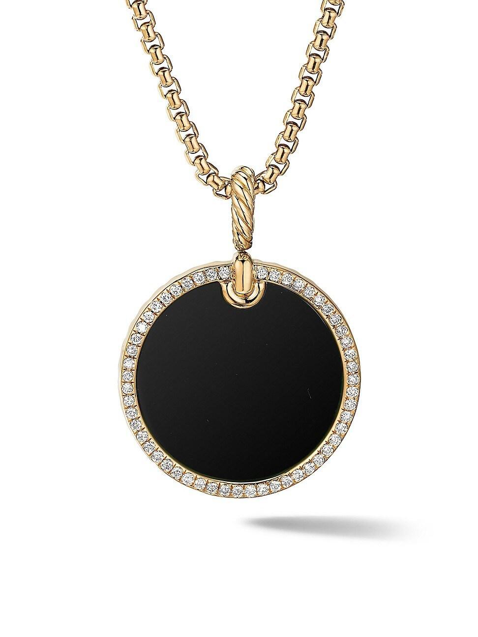 Womens DY Elements Disc Pendant In 18K Yellow Gold With Gemstone & Pav Diamonds Product Image