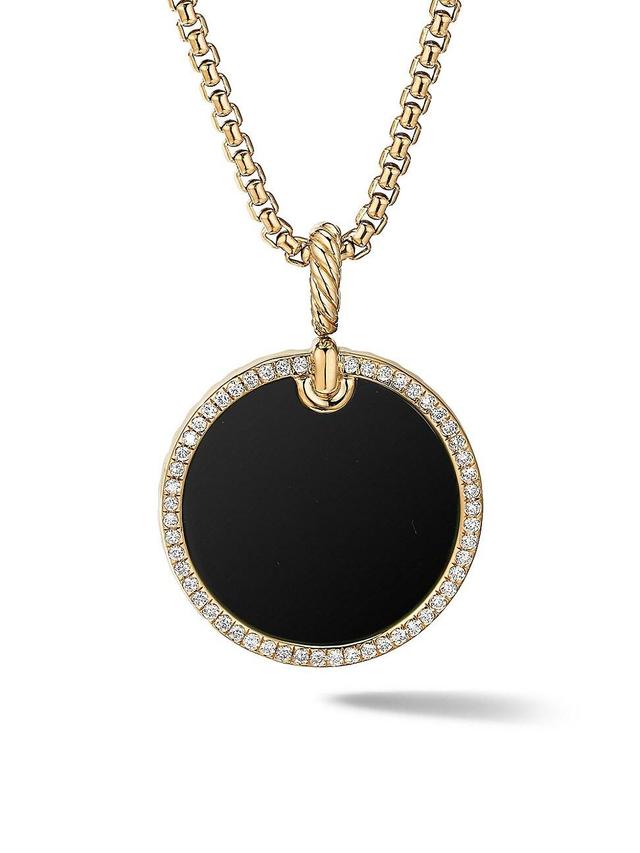 Womens DY Elements Disc Pendant In 18K Yellow Gold With Gemstone & Pav Diamonds Product Image