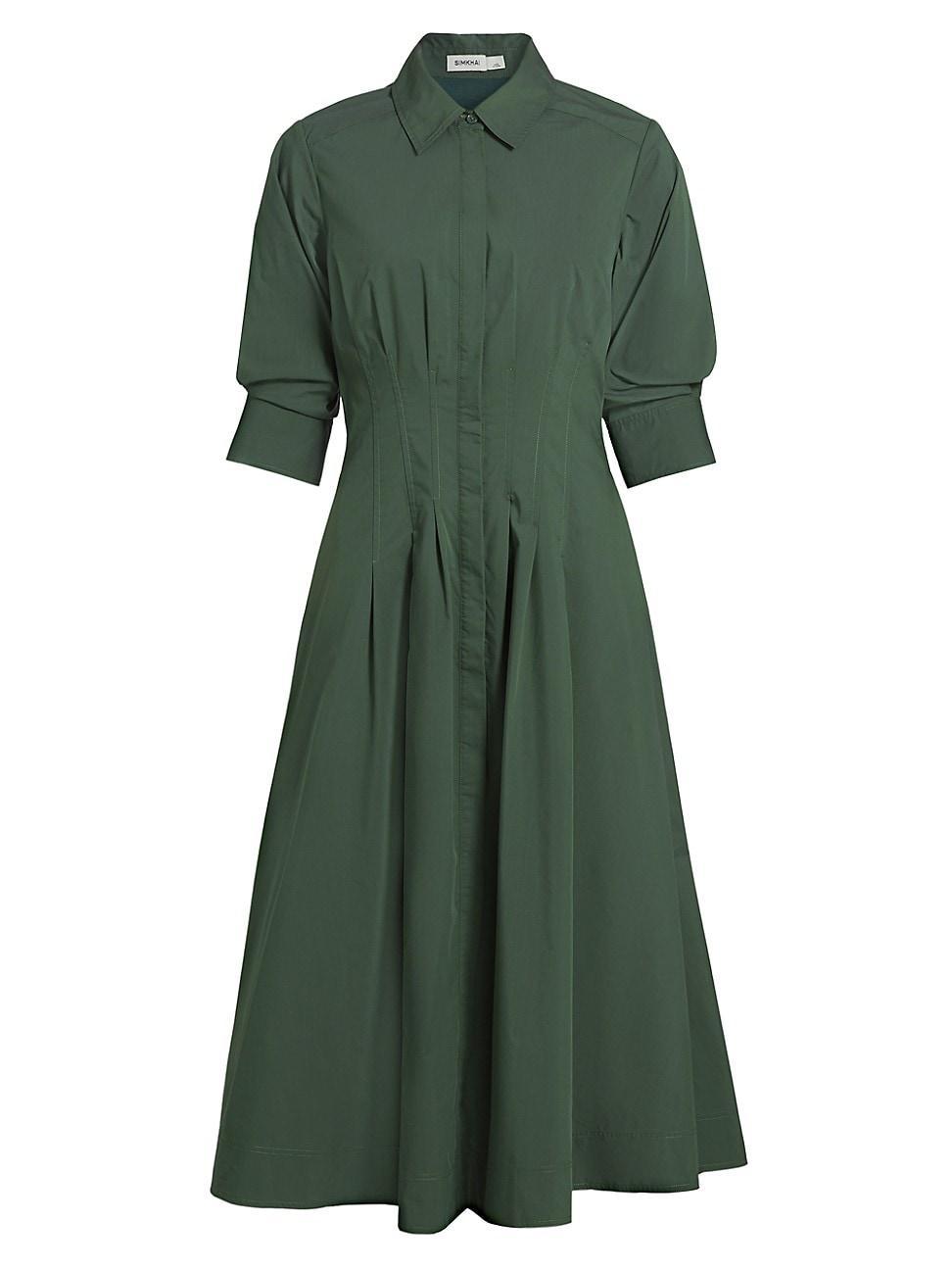 Womens Jazz Pintucked Midi Shirtdress Product Image