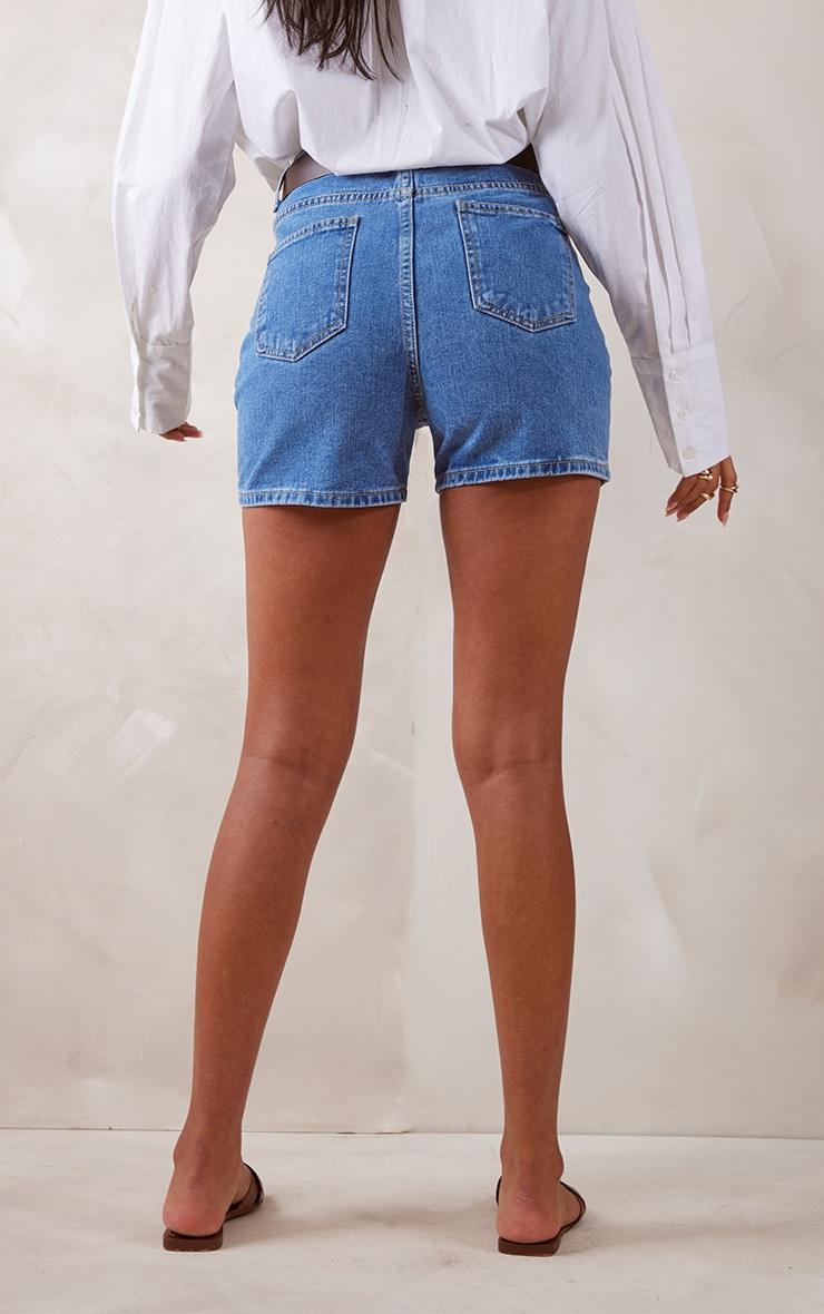 Tall Dark Blue Wash Denim Shorts Product Image