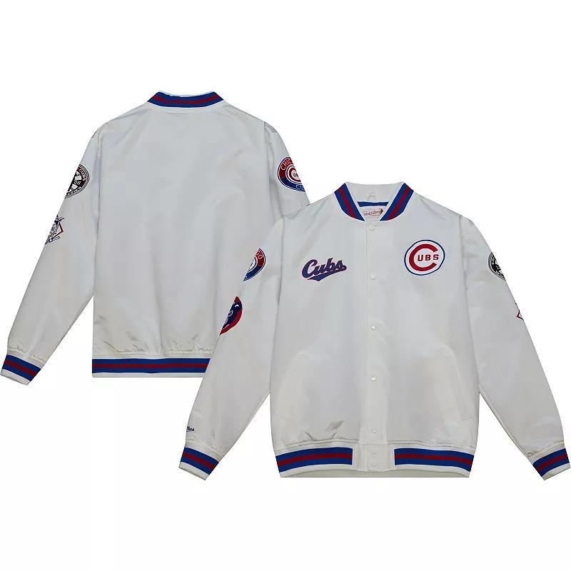 Mens Mitchell & Ness Chicago Cubs City Collection Satin Full-Snap Varsity Jacket Product Image