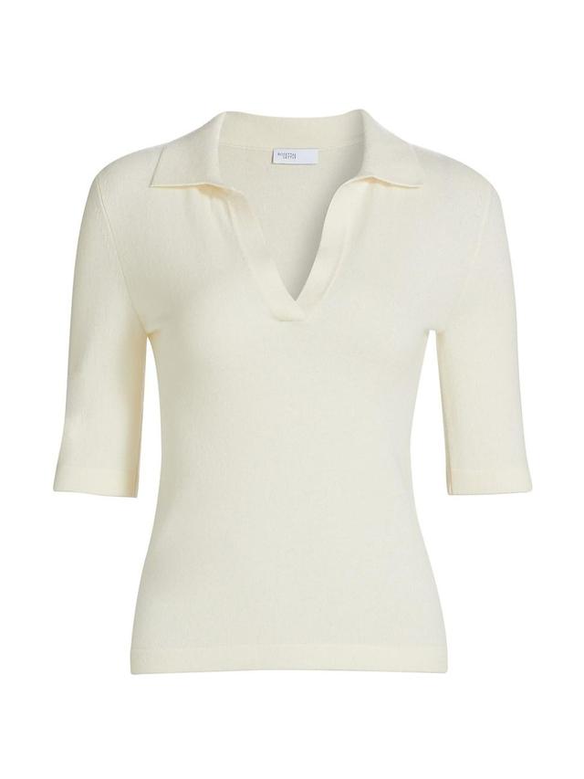 Womens Wool-Cashmere Polo Sweater Product Image