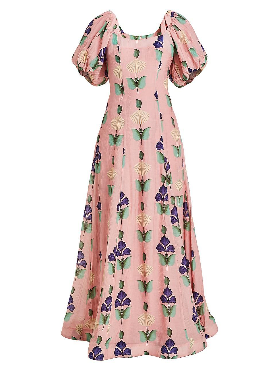 Womens Arrabbiata Floral Puff-Sleeve Gown Product Image