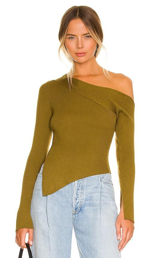 Camila Coelho Shauna Sweater in Olive. - size S (also in L, M, XS) Product Image