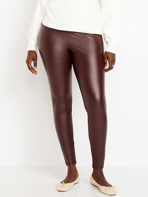 High-Waisted Faux Leather Leggings Product Image