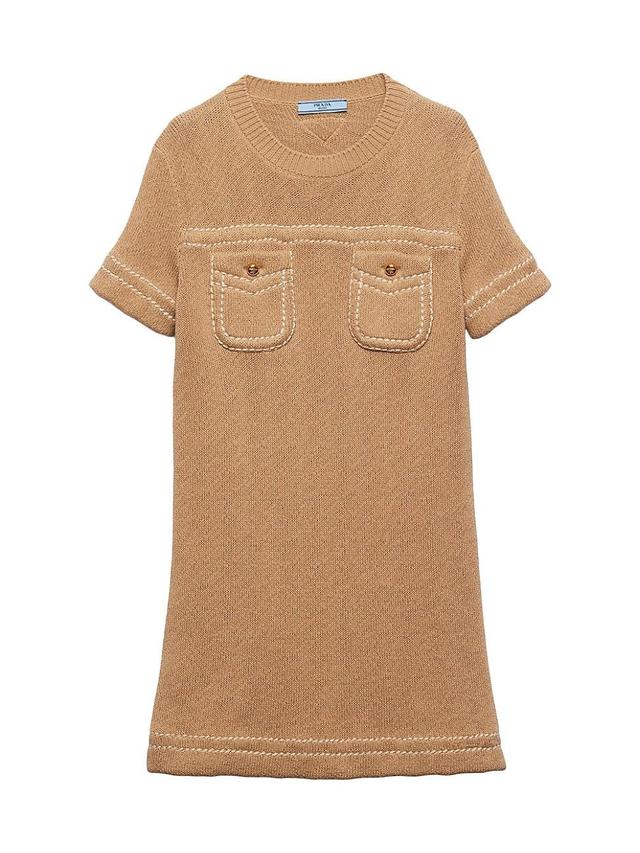 Womens Cotton Crew-Neck Dress Product Image