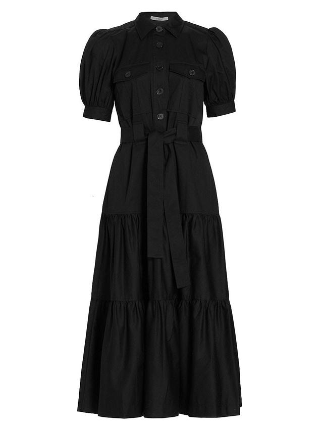 Womens Buffy Poplin Utility Fit & Flare Midi-Dress Product Image