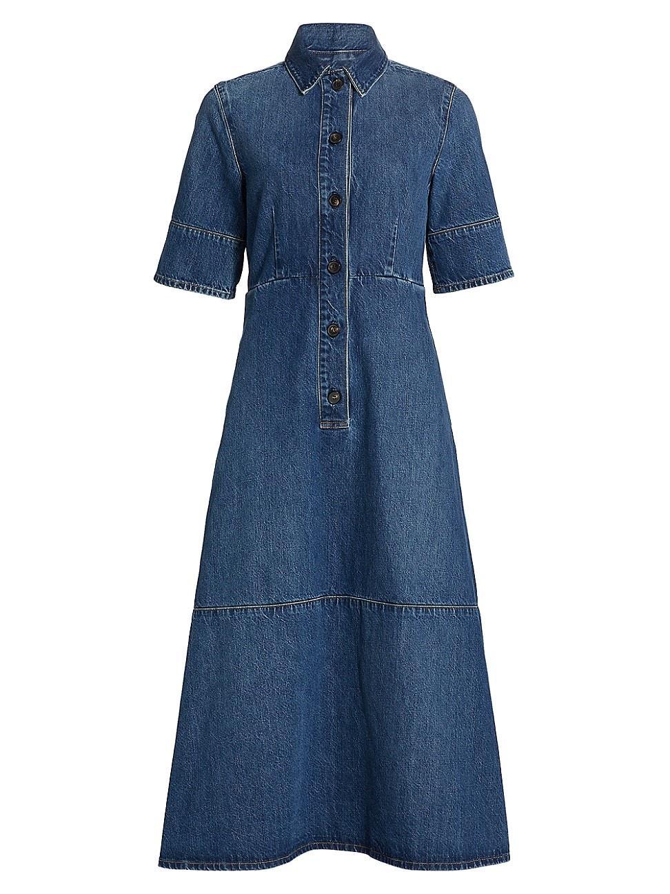 Womens Denim Shirtdress Product Image