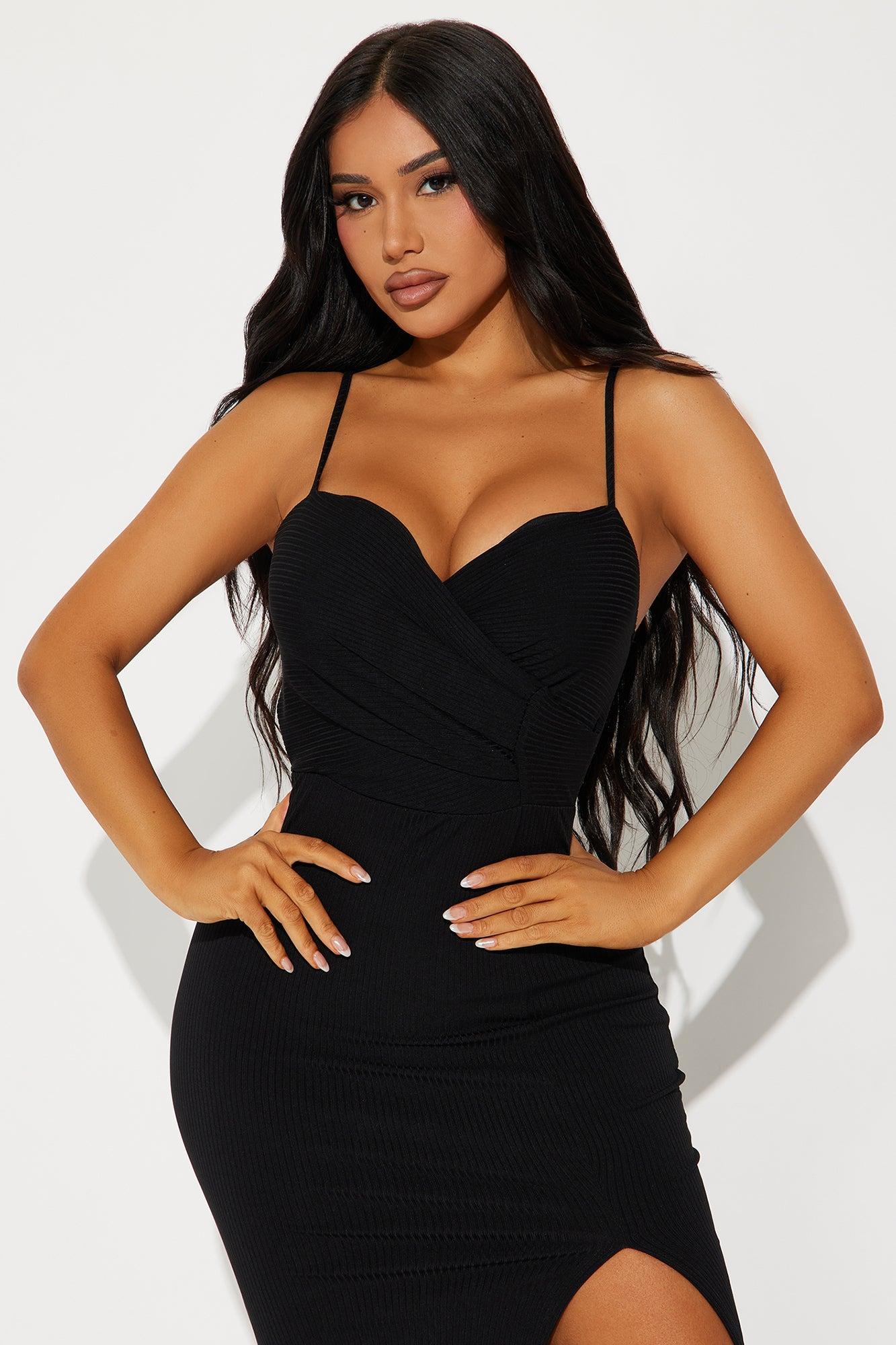 Penelope Ribbed Maxi Dress - Black Product Image