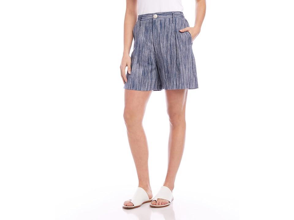 Karen Kane High Waist Pleated Linen Shorts Product Image