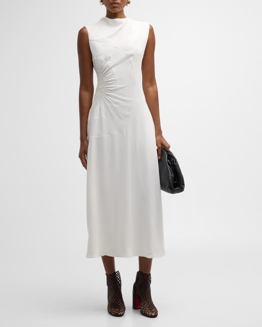 Kaia Gathered Sleeveless Midi Dress Product Image