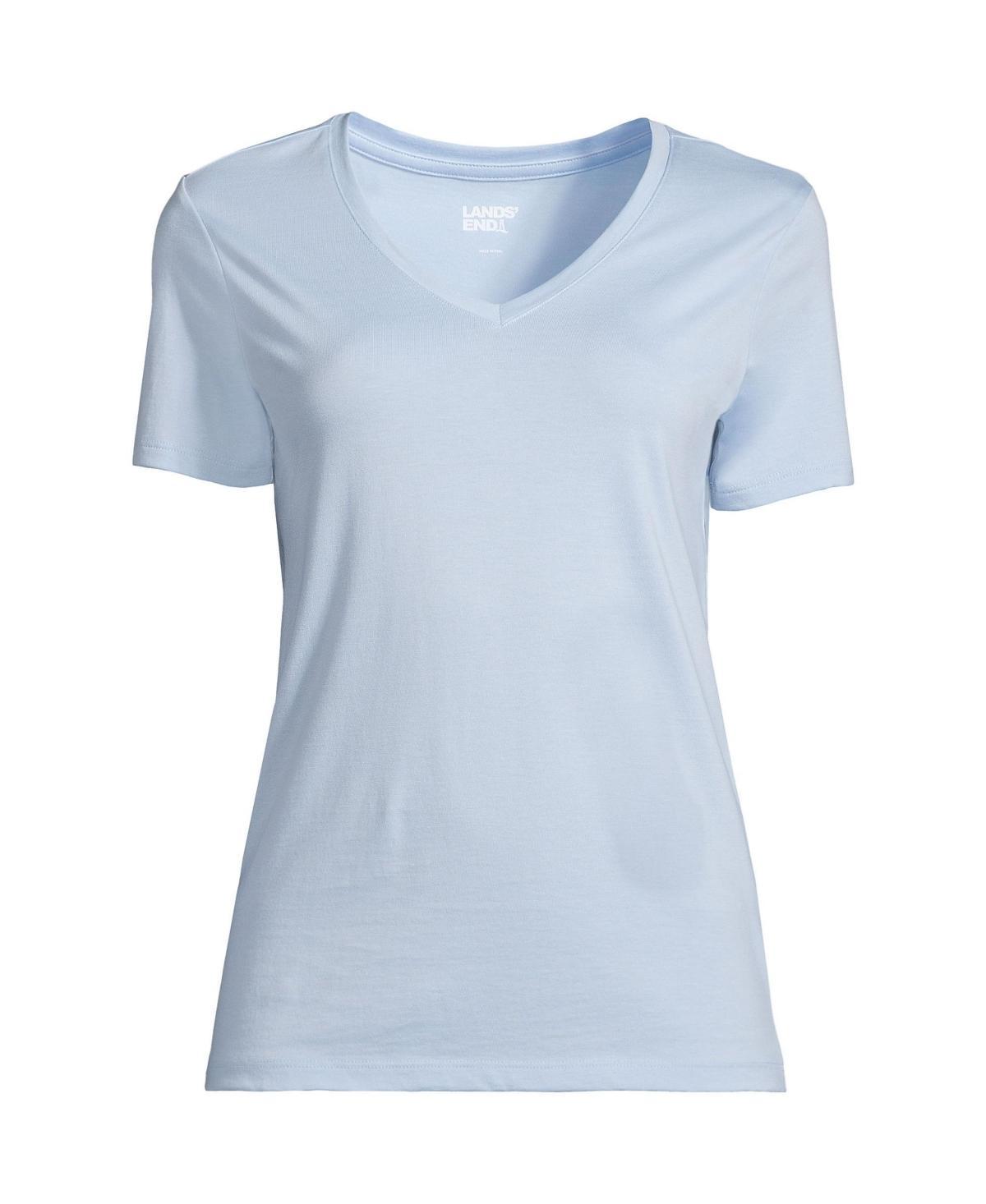 Lands End Womens Relaxed Supima Cotton Short Sleeve V-Neck T-Shirt Product Image