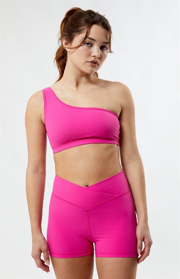 PAC 1980 Womens Active Bold Ribbed One Shoulder Top Product Image