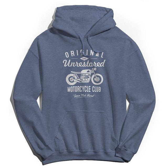 Mens Motorcycle Club Graphic Hoodie Navy Grey Product Image