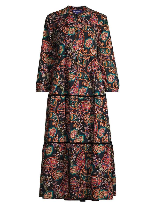 Womens Rio Paisley Cotton Maxi Dress Product Image