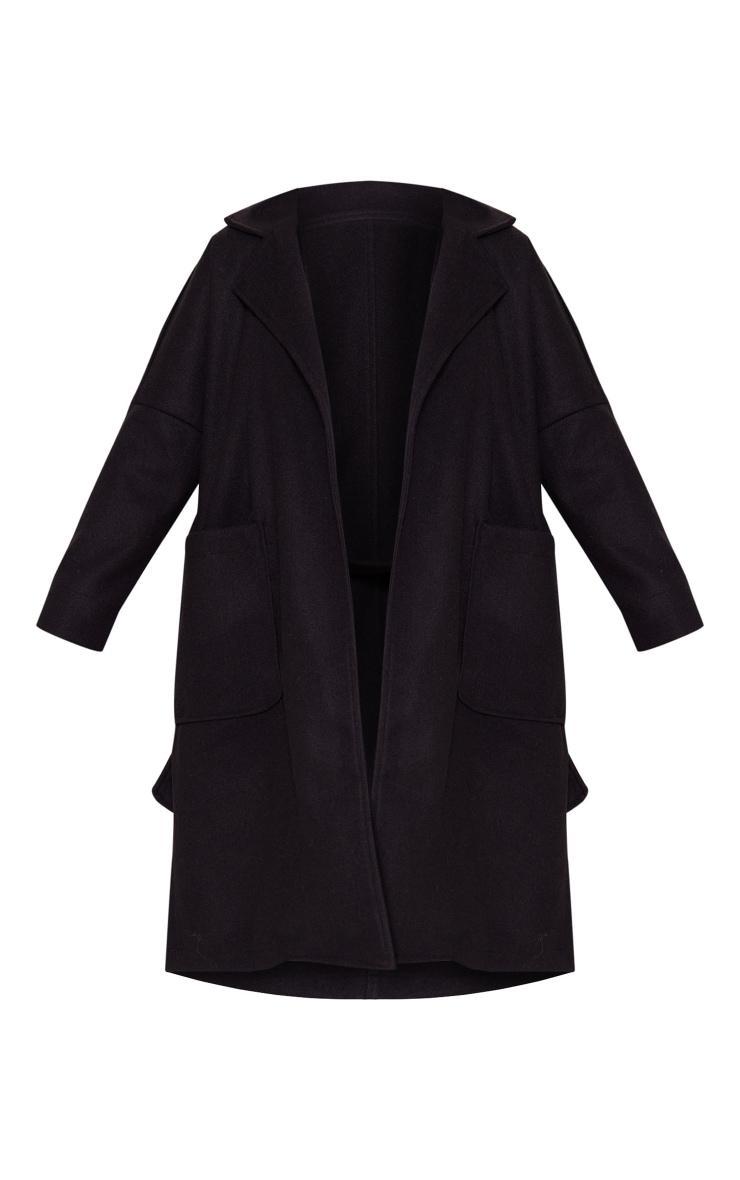 Black Wool Look Oversized Coat Product Image