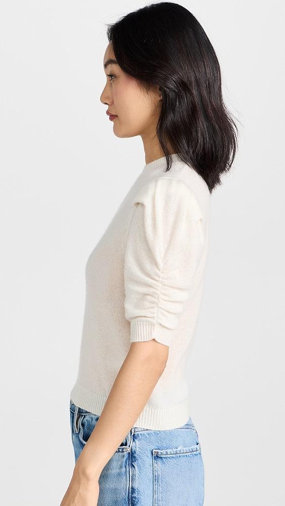 FRAME Ruched Sleeve Cashmere Sweater | Shopbop Product Image