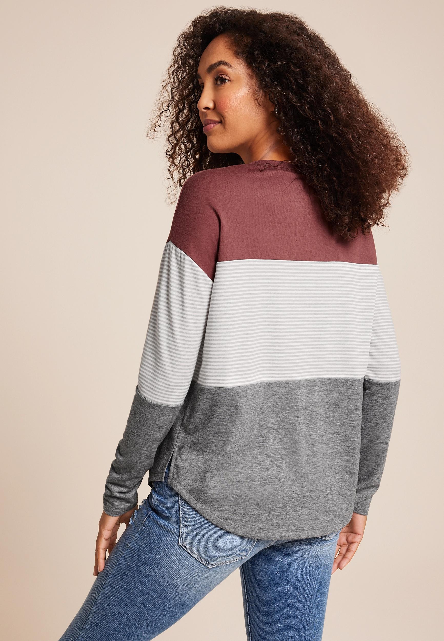 24/7 Clara Colorblock Long Sleeve Tee Product Image