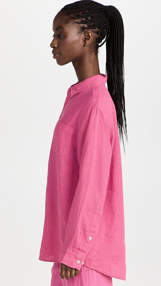 Desmond & Dempsey Cerise Lounge Shirt Plain Linen | Shopbop Product Image