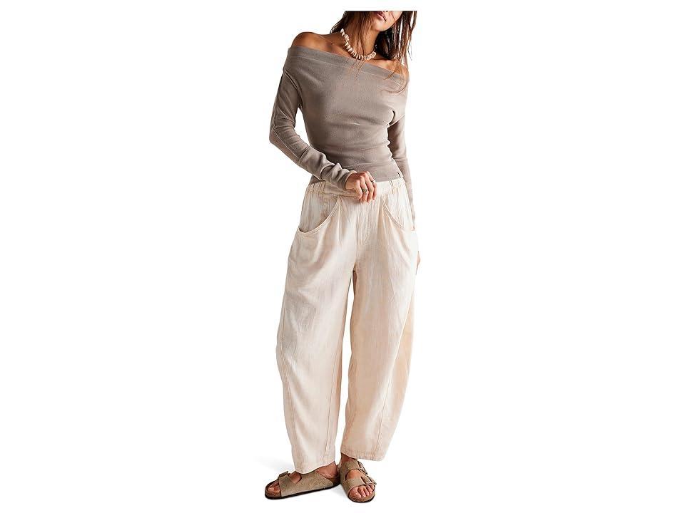 Free People High Road Pull-On Linen Blend Barrel Pants Product Image