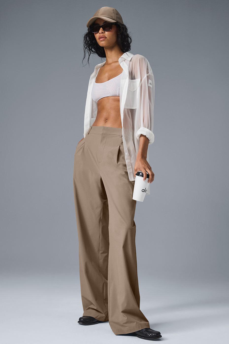 High-Waist Pursuit Trouser (Long) - Gravel Female Product Image