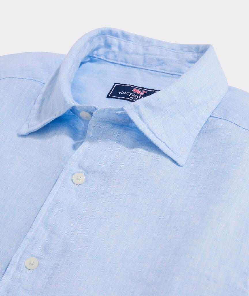 Linen Solid Spread Collar Shirt Product Image