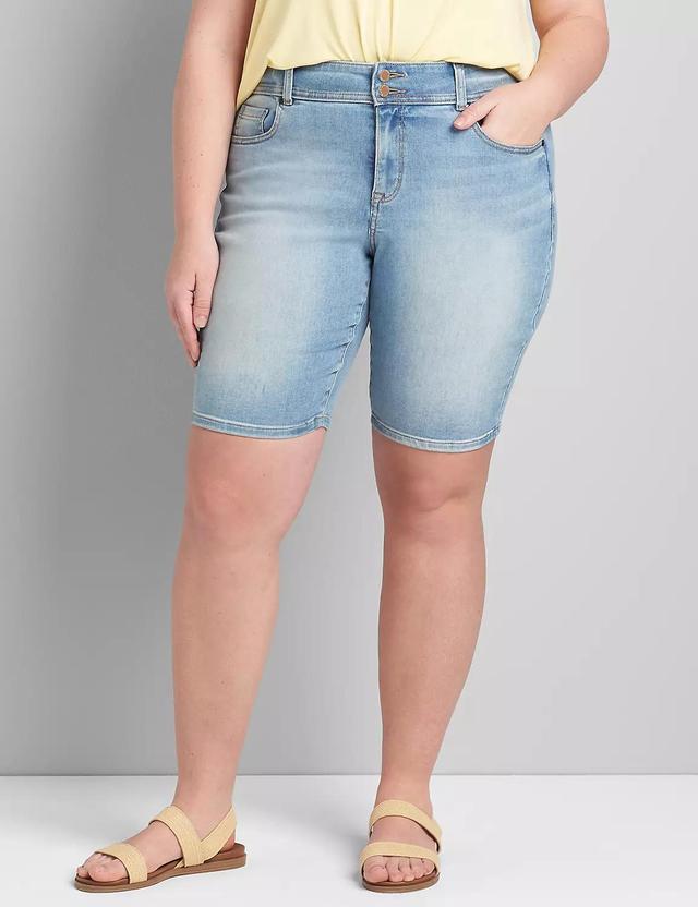 Tighter Tummy High-Rise Denim Bermuda Short - Light Wash Product Image