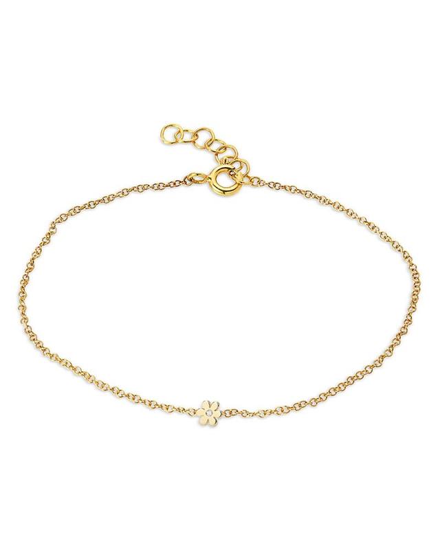 Zoe Lev 14K Yellow Gold Diamond Flower Chain Link Bracelet Product Image