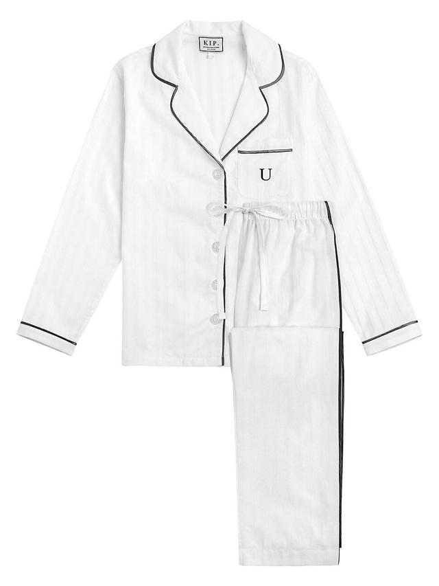 Womens Monogrammed Premium Cotton Collection Pajama Set Product Image