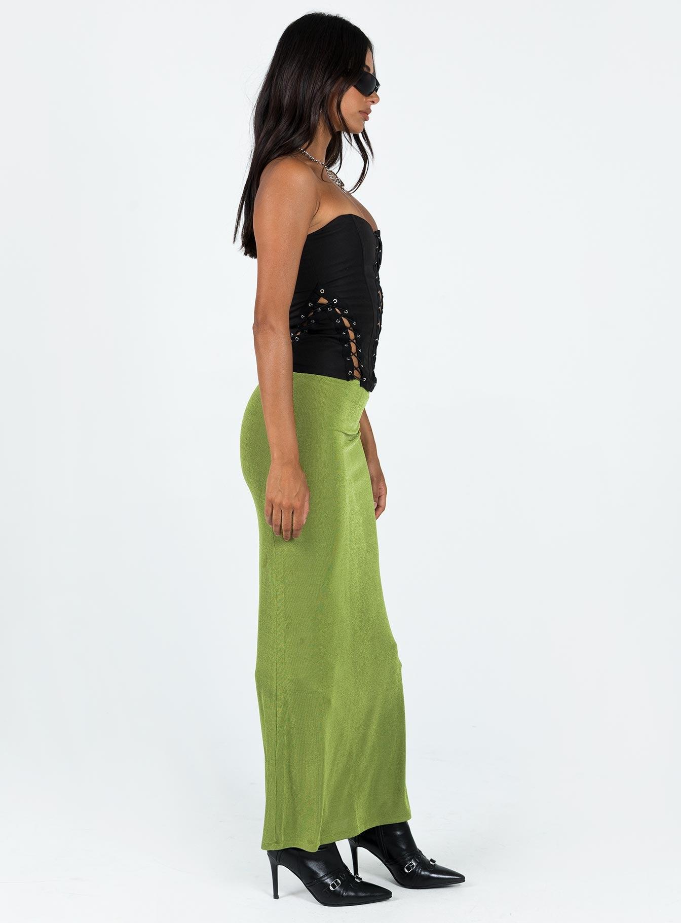 Harriette Maxi Skirt Green Lower Impact Product Image