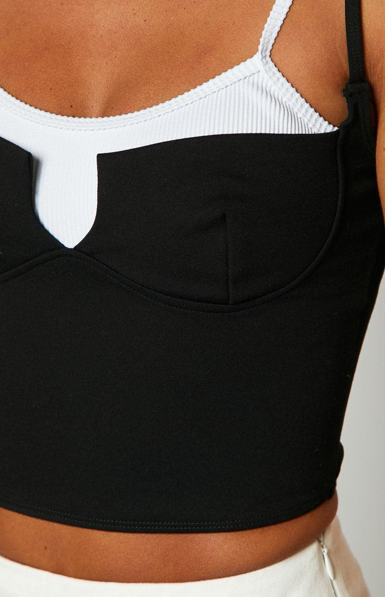 Junice Black Double Layered Crop Top Product Image