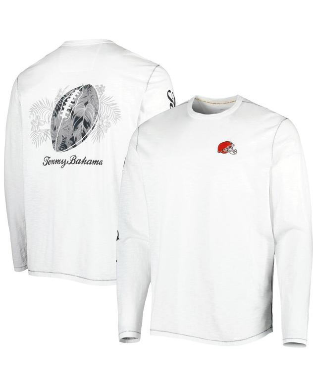 Mens Tommy Bahama White Cleveland Browns Laces Out Billboard Long Sleeve T-shirt Product Image