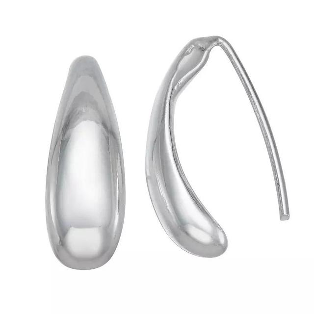 Napier Silver Tone Linked To Me Threader Earrings, Womens Product Image