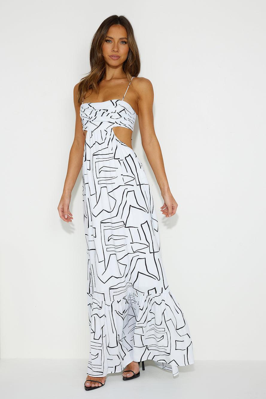 Made Me Twist Maxi Dress White Product Image