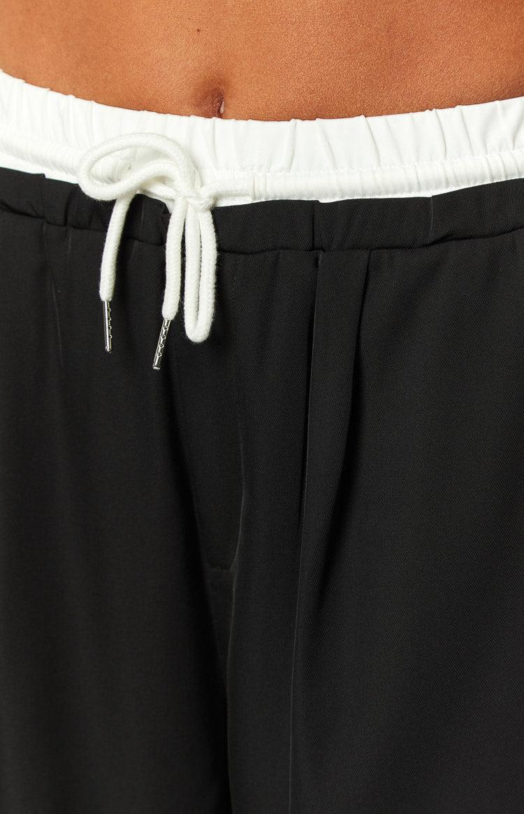 Sable Black Contrast Waistband Pants Product Image