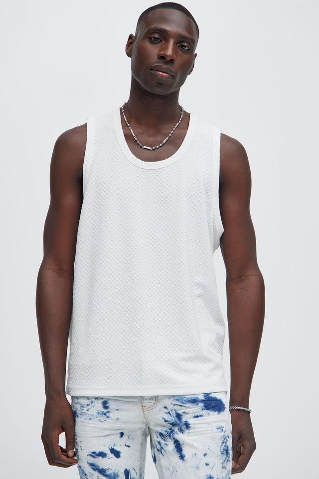 Croydon Textured Relaxed Tank - White Product Image